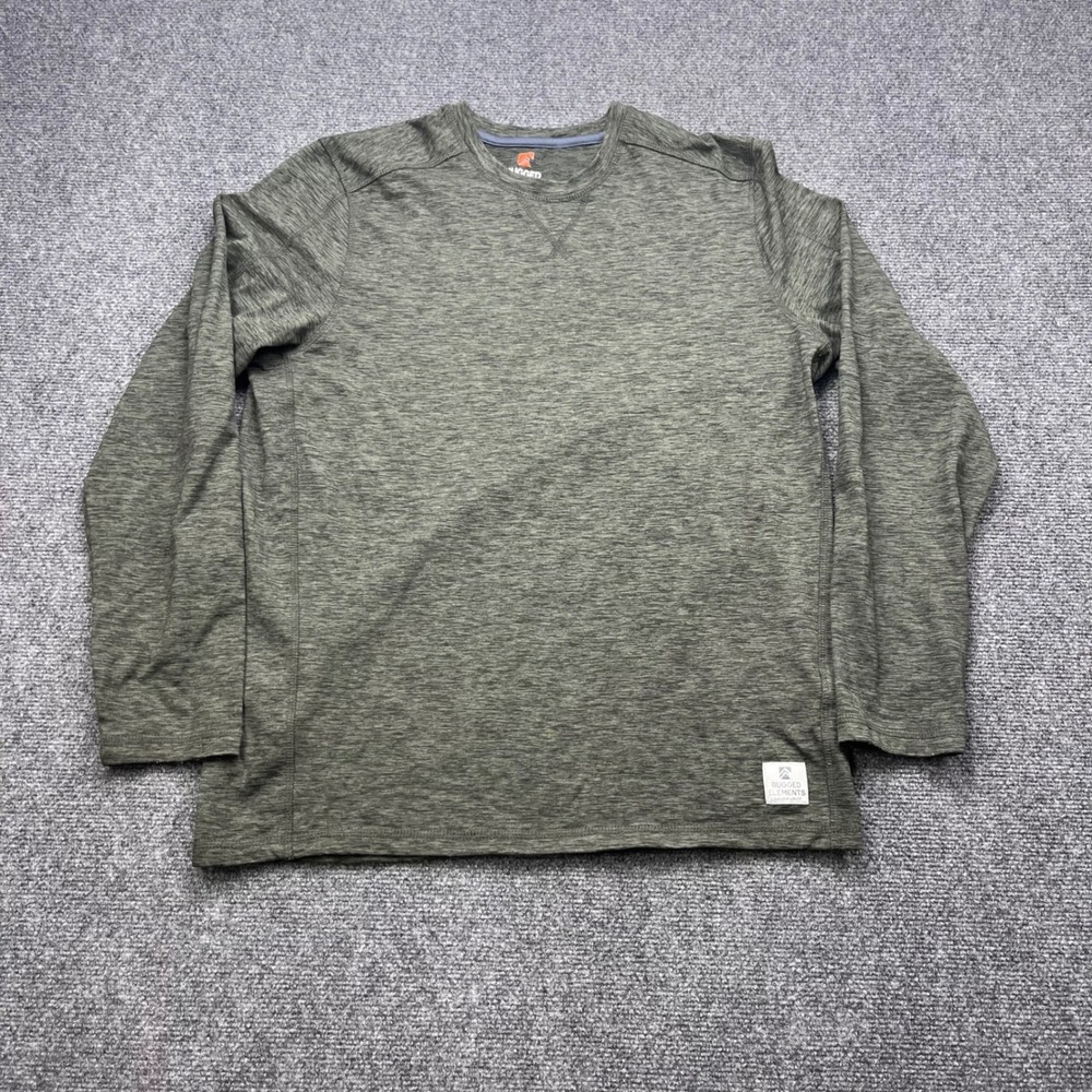Rugged Elements Performance Stretch Hiking Heathered Olive Long Sleeve Shirt
